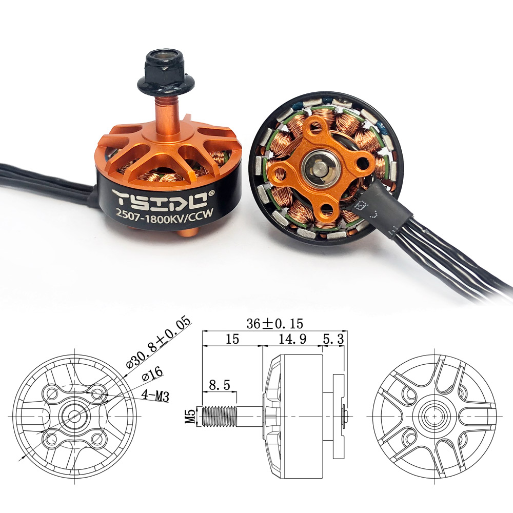 YSIDO 2507 1800KV 3-6S Brushle - Fpv Drone Tool Kit recension och pris